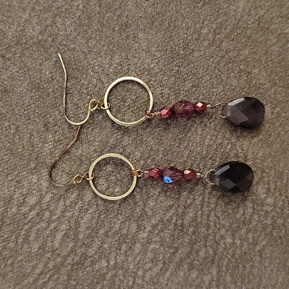 3/$30 HANDMADE Dainty Teardrop Circle Dangle Hook Earrings - Picture 4 of 5